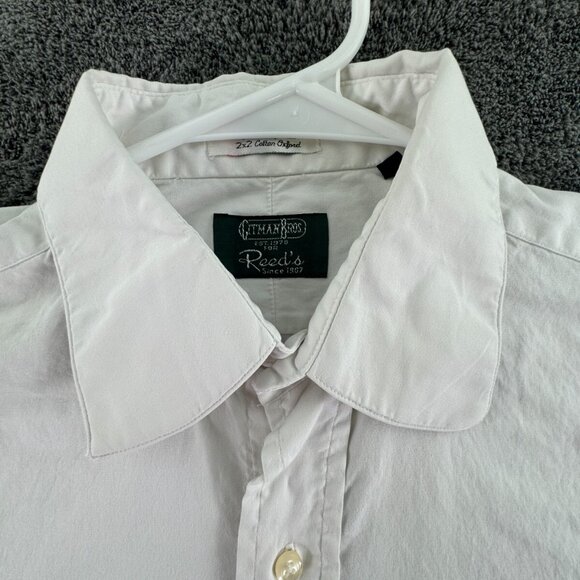 Gitman Bros For Reeds Long Sleeve Button Up Shirt Mens White 15.5 35 TTX - Picture 7 of 14